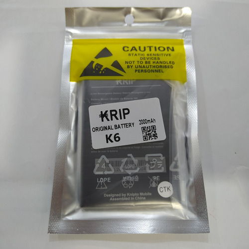 Imagen 1 de 1 de Bateria Pila Krip K6 Somos Tienda Física