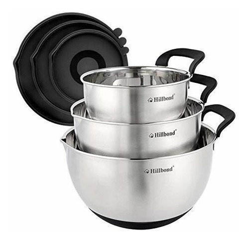 Hillbond Mixing Bowls With Bpa Free Airtight Lids Stainless 