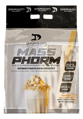 Dragon Proteina Massphorm Gainer Ganador De Peso 12 Lbs Sabor Vainilla Milkshake