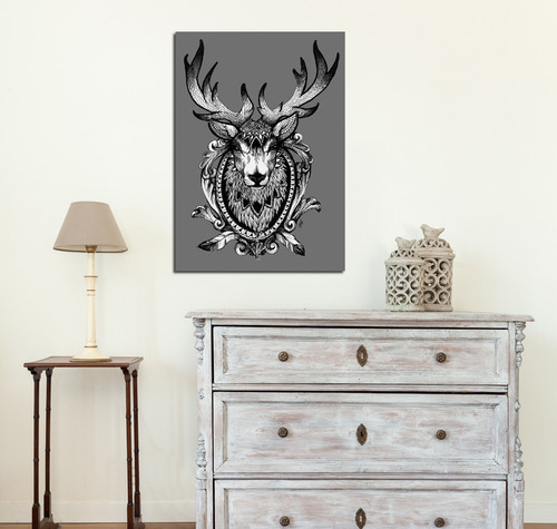 Vinilo Decorativo 30x45cm Ciervo Moderno Animales Reno