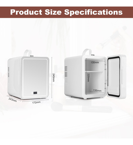 Frigobar Ajust Mini Refrigerador Con Pantalla Y Espejo 4l