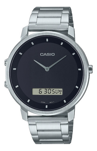 Reloj Casio Análogo Hombre Mtp-e505-3av Color de la correa Plateado Color del bisel Plateado Color del fondo Negro