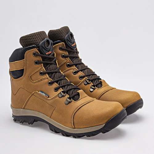 Botas Hiking Hombre Eccoflex Camel Negro 132-053