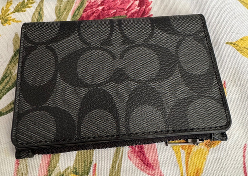 Cartera Tarjetero Coach Slim Bifold Negro