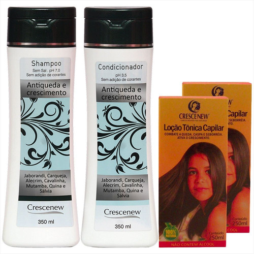 Imagem 1 de 4 de 1 Shampoo, 1 Condicionador E 2 Loção Tônico Cabelo Jaborandi