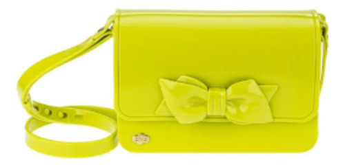 Bolsa Com Alça Ajustável Infantil | Bolsinha Lateral Acambamento Dos Ferragens Níquel Cor Verde-limão Correia De Ombro Verde-limão Desenho Do Tecido Lisa