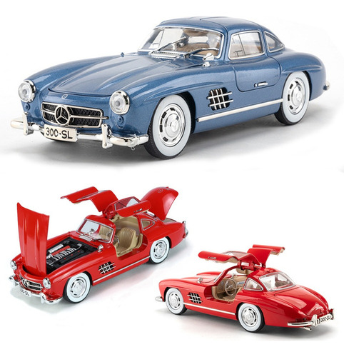 Benz 300sl Gullwing Miniatura Metal Coche Clásico Época 1/24