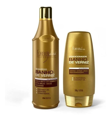 Forever Liss Kit Shampoo E Condicionador Banho De Verniz 