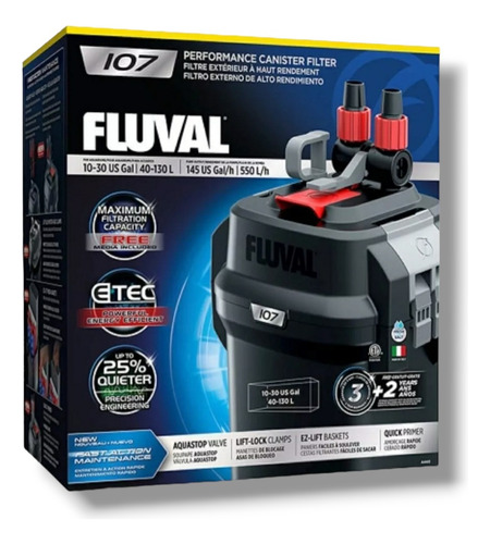 Filtro Canister Fluval 107 Para Acuarios De Hasta 130 Litros