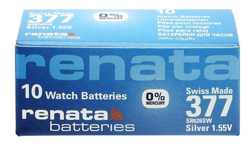 Batería Pila Reloj Renata 377 Sr626 1.55v Pack X 10