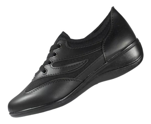 Zapatillas De Dama Mp Negro Con Cordon Taco Chino 35 Al 41