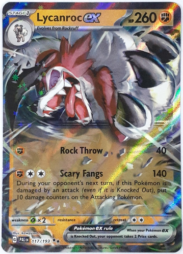 Lycanroc Ex 117 193 Double Sv02 Pokemon Tcg 