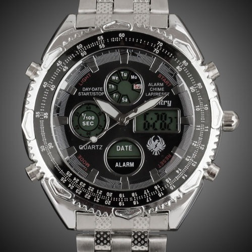 Infantería Para Hombre Cuarzo Digital Muñeca Reloj Cronógraf