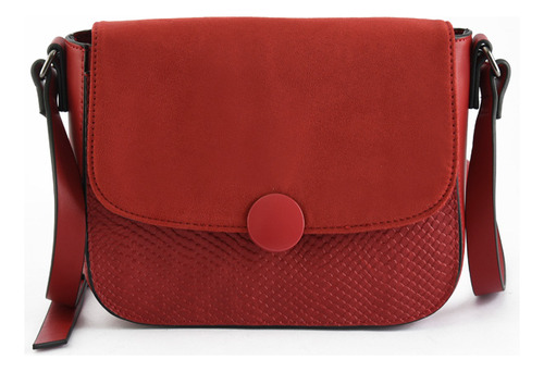 Bouton Cartera Tipo Bandolera Con Tapa Rojo