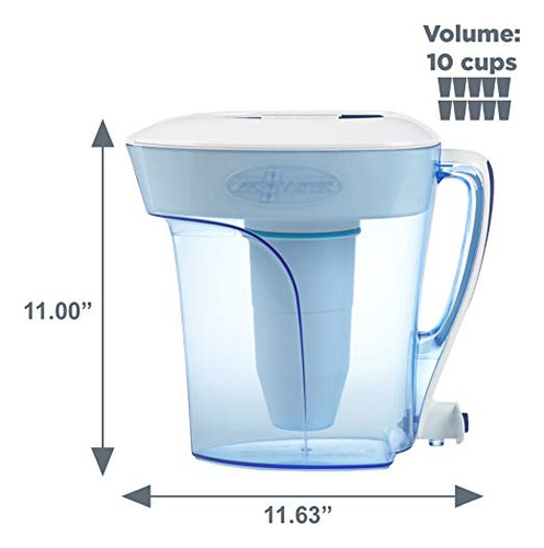 Jarro De Filtro De Água Zerowater 10 Cup Com Medidor De Qual