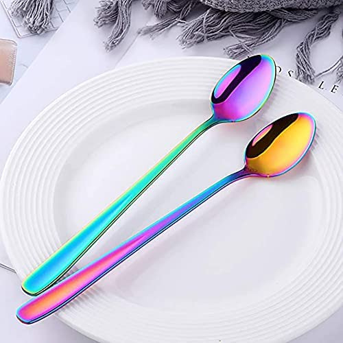 Jiayu Cuchara De Té Helado Con Mango Largo De 6 Piezas, Cuch