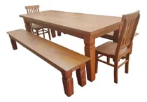 Comprar Kit Mesa De Jantar + Bancos + Cadeiras Madeira De Demolição