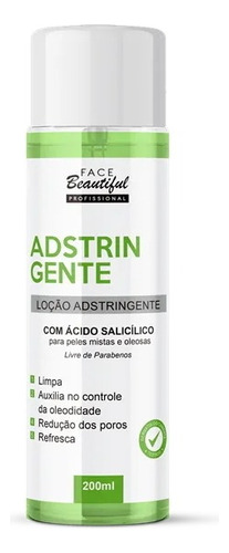 Loción astringente Face Beautiful Oil Control, 200 ml. Tiempo de aplicación: día/noche. Tipo de piel: piel mixta y grasa