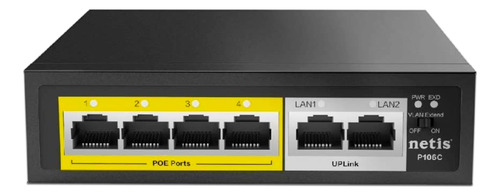 Switch Netis P106c De 4 Puertos Poe 10/100mbps Y 2 Uplink