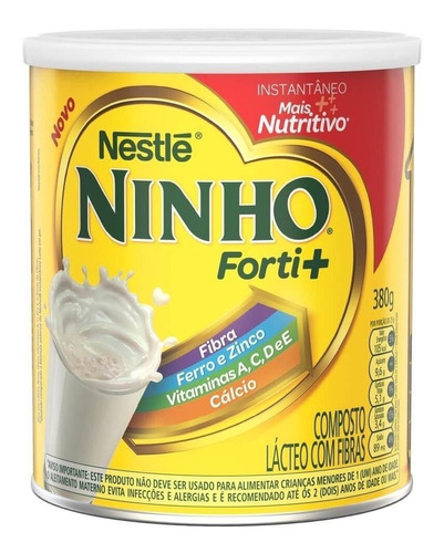 Nestlé Ninho Forti+ Instantâneo fórmula infantil em pó lata 380g
