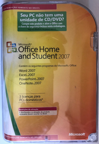 Office Home And Student 2007 - Original Com Serial P/ 3 Pc´s | Parcelamento  sem juros