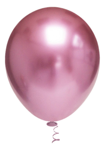 25 Unid - Bexiga Balões Liso Redondo Nº 9 Rosa Platino 