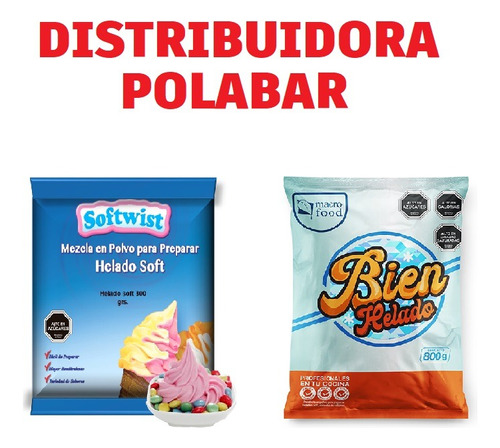 20 Bolsas Preparados En Polvo Para Helados Soft, Sabores