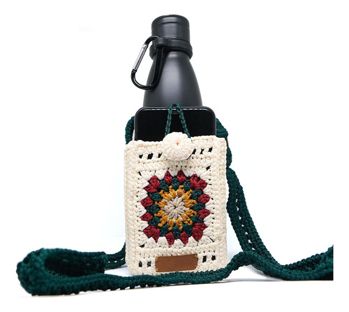 Soporte De Botellas De Agua De Macramé Correa Larga Aj...