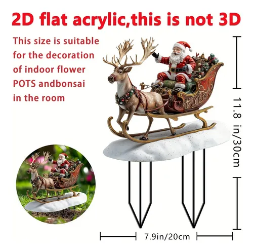 El Jardín De Papá Noel Montado En Un Reno, Regalo, Pile Gro
