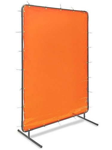 Pantalla De Acero Con Cortina Naranja Para Soldadura 182x121