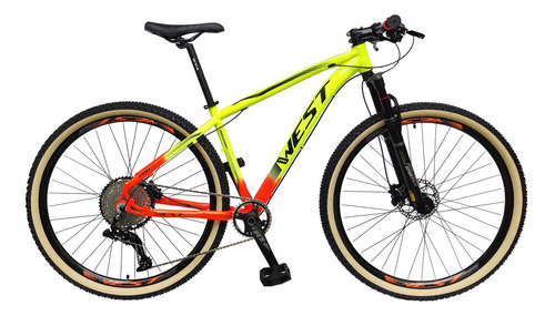 Bicicleta Aro 29 Prowest Discovery 12v Rx Hid Trava Guidão Cor Amarelo/laranja Neon Tamanho Do Quadro 17