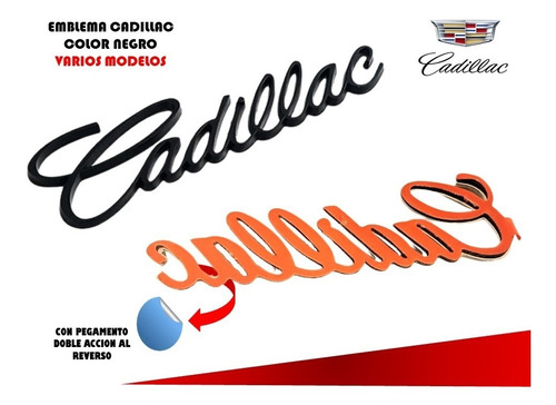 Emblema Cadillac Compatible Con Varios Modelos Negro 13.5 Cm