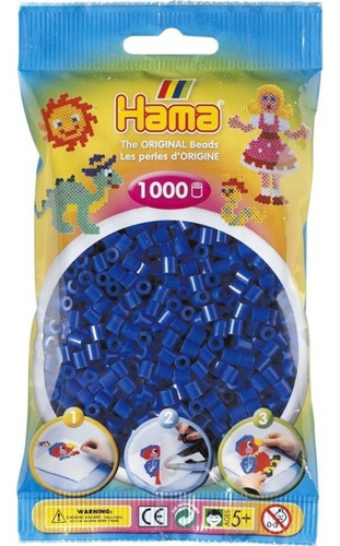 Hama Beads Midi Perler 1000 Unidades Color Azul Pixel Art