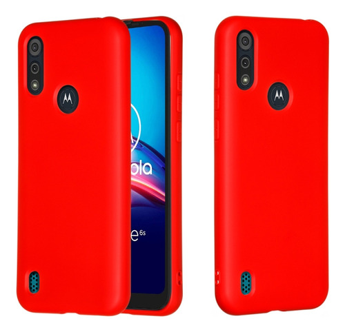 Funda De Silicona Líquida Roja Para Motorola Moto E6s (2020)