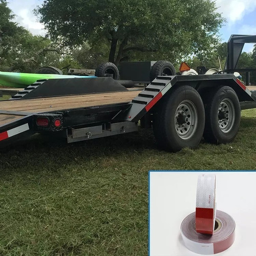 Imagen 5 de 10 de Cinta Reflectante Seguridad Rojo Blanco 45 Mts Dot C2 Legal