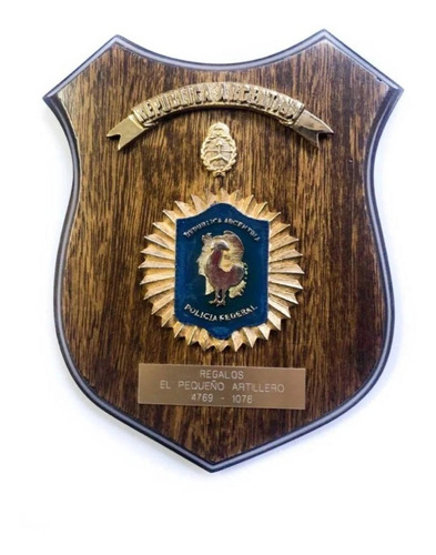 Panoplia De Madera De La Policía Federal Argentina Pfa