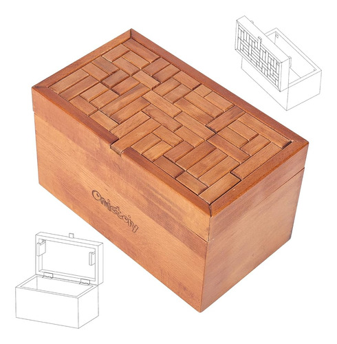 Onietoiy Big 32 Steps Wooden Secret Puzzle Box Toys Beech Wo