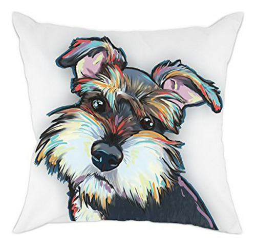 Funda De Cojín Schnauzer Para Hogar 18 X18 