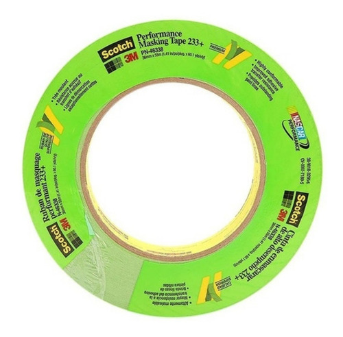 3m +233 Cinta Masking Tape Verde Para Enmascarar 36mm X 55m