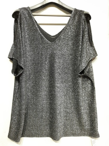 Imagen 8 de 9 de Blusa Remera Lurex Elastizada Talles Grandes Especiales