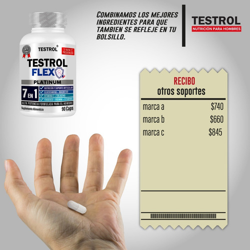 Imagen 4 de 6 de Testrol Flex Glucosamina + Msn Complex 90 Capsulas