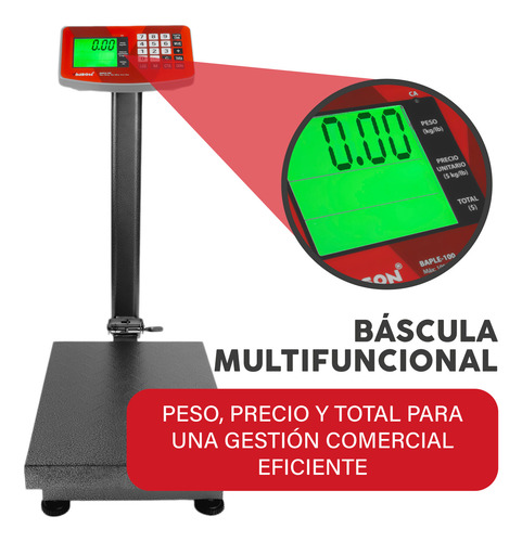 Báscula Industrial Rhino Baple-100, 100 Kg, Mástil Incluido Gris Oscuro