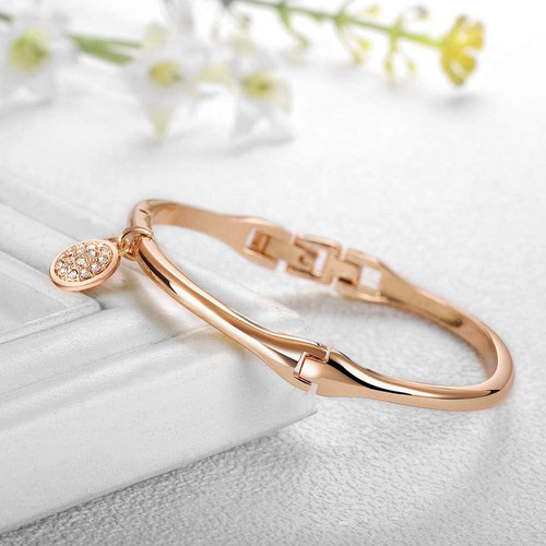Reloj De Pulsera Analógico Para Mujer Con Bangle Rosa Oro