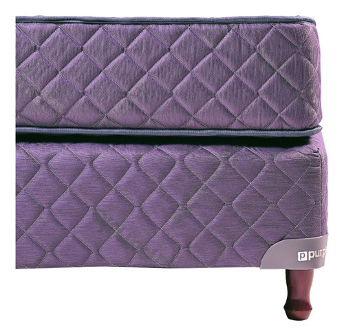 Purple sommier 1 plaza y media 90x1.90 y colchón color purpura
