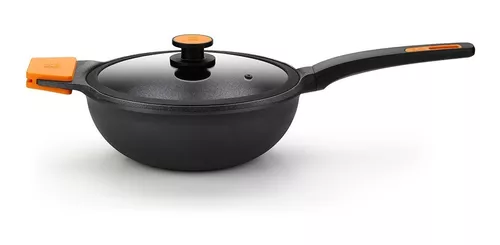 Wok Antiadherente 28 Cm Con Tapa Y Asa Apto Inducción Bra