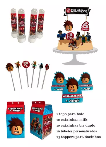 Kit Festa 10 Caixinha Surpresa Menina Roblox Lembrancinha Personalizada