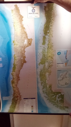 Mapa De Chile. Físico.