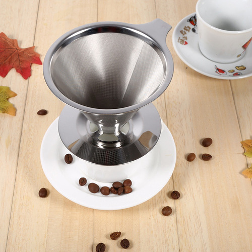 Cafetera Pour Over Acero Inoxidable Filtro Doble Malla