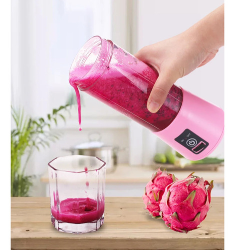 Licuadora Portátil 380ml Vaso Plástico Recargable