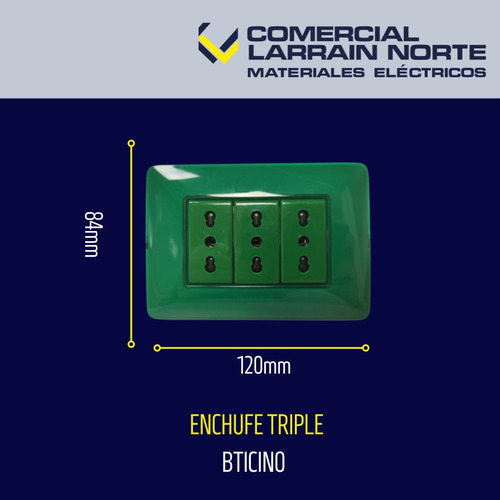 Enchufe Triple 10 Y 16a Verde Bticino Matix